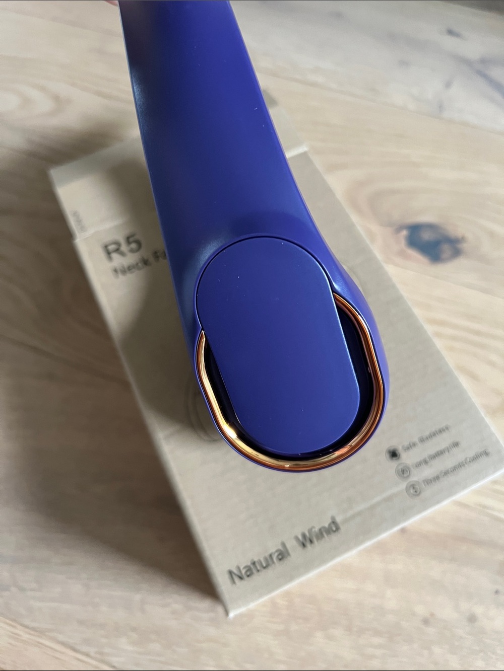 Purple Neck Fan with Rose Gold Accent